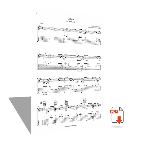 Sheet music <strong>"Idílico"</strong> - Vicente Amigo