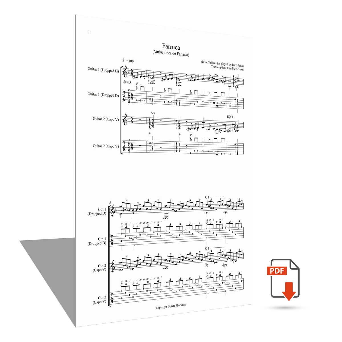 Sheet music <strong>Farruca</strong> - Paco Peña (Sabicas)